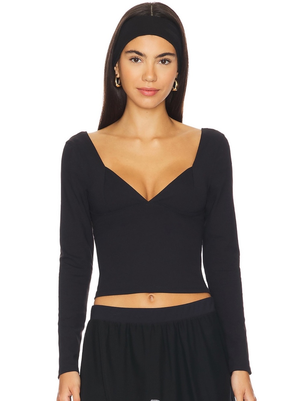 Free people x Intimately FP Duo Corset Long Sleeve Cami In Black